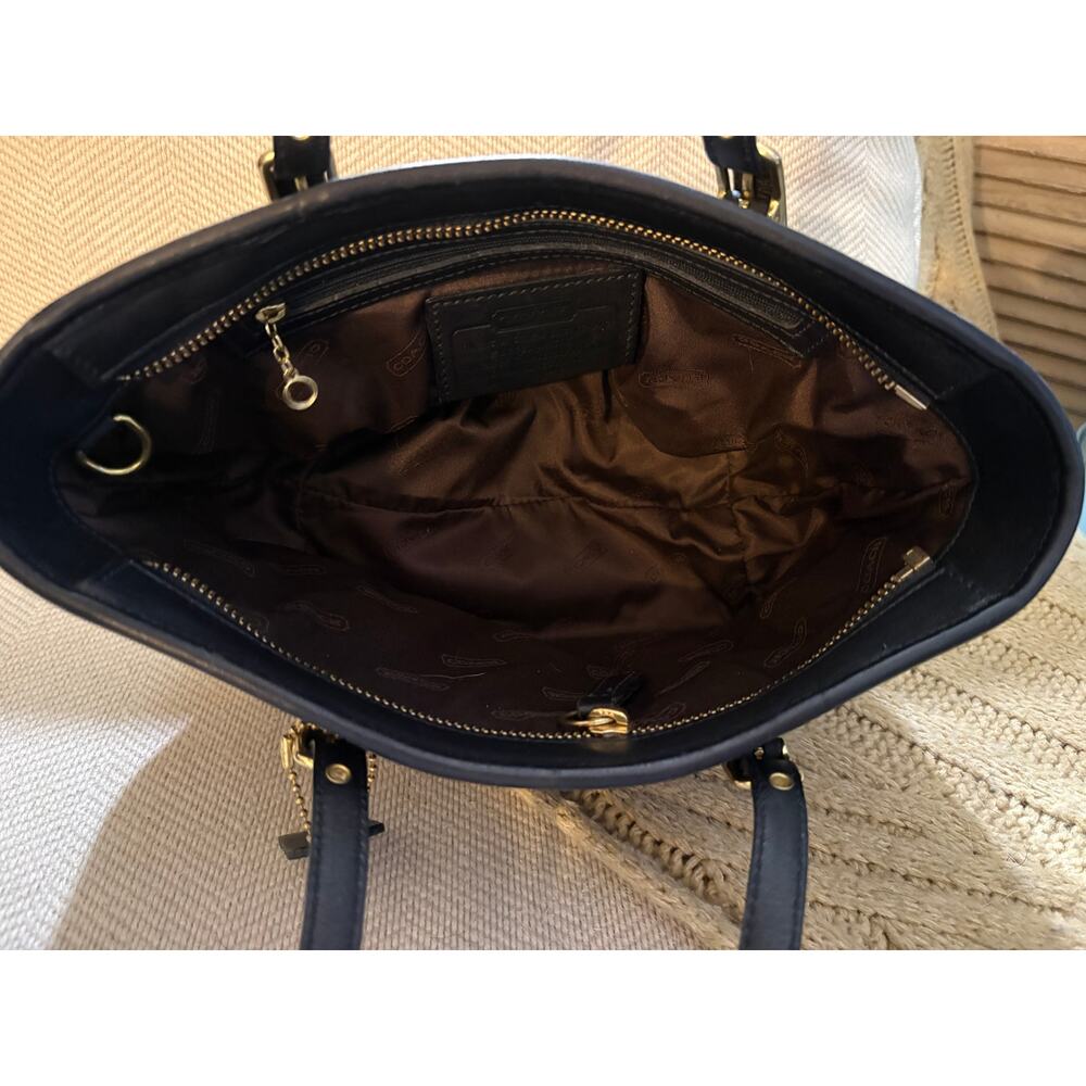 Vintage Coach Legacy Mini Market Tote 9846 Black Leather - Picture 7 of 12